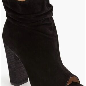 Elegant Black Peep-Toe Ankle Boots